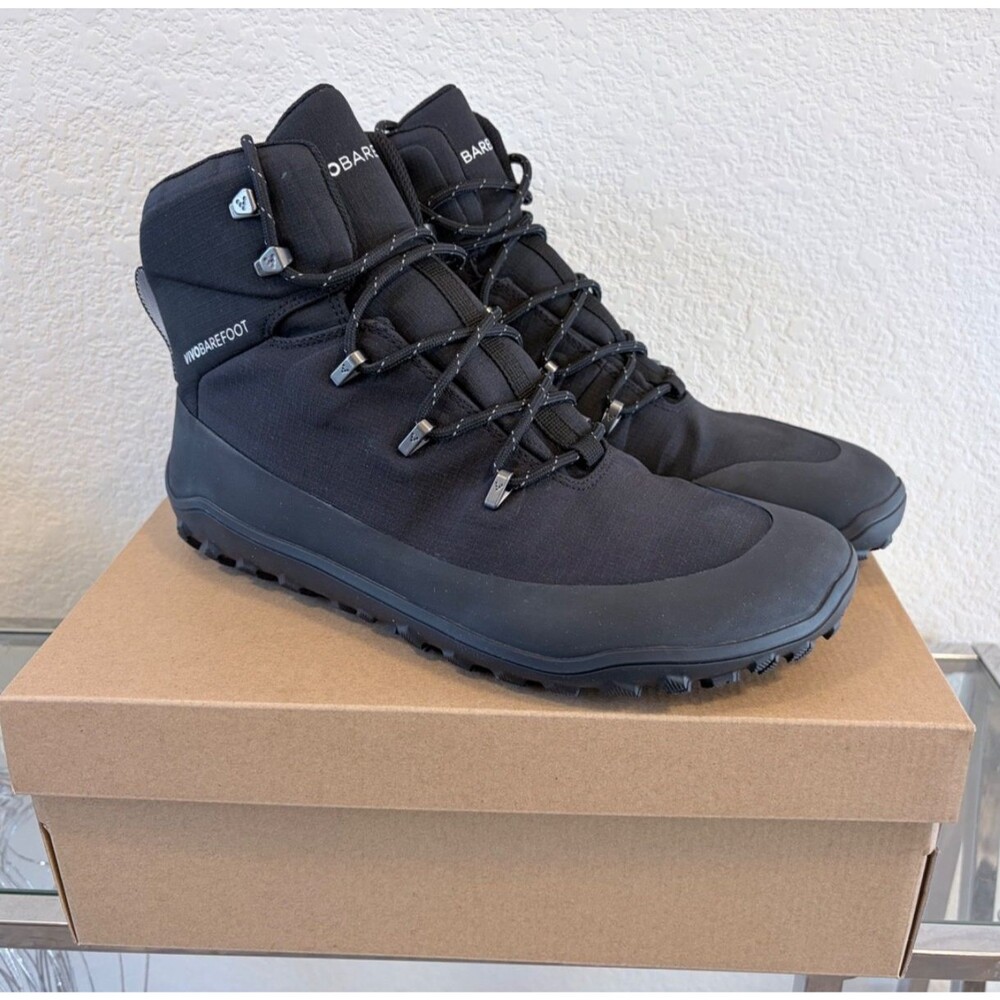 VivoBarefoot Tracker Textile AT Waterproof Shoe Black Mens 10 Hiking Boot